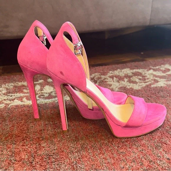 Michael Kors Jordyn Suede Platform Sandal Heels - Picture 3 of 4